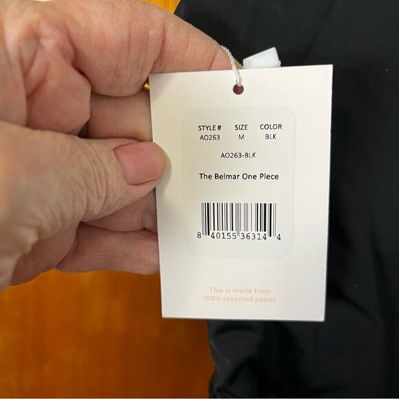 Andie Belted One Piece Swimsuit Medium New With Tags! “The Belmar” Beach Pool - Picture 7 of 8